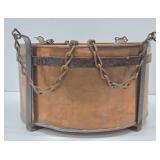 Large Old Vintage Chain Hanging Copper Planter