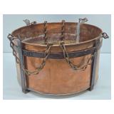Large Old Vintage Chain Hanging Copper Planter