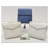 Excellent Quality Group of Vintage Genuine Ostrich Leather Purses