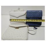 Excellent Quality Group of Vintage Genuine Ostrich Leather Purses