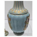Wonderful Pair of Early Antique Hand Painted Sevres Porcelain Bird Vases - Original Lids!