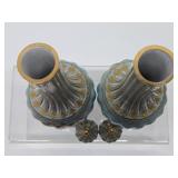 Wonderful Pair of Early Antique Hand Painted Sevres Porcelain Bird Vases - Original Lids!