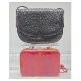 2 Quality Genuine Ostrich Leather Purses