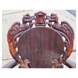 Antique STCKLEY Chair Company Carved Rocking Chair w/ Dragons or Gargoyles