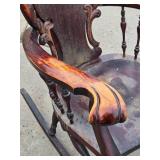 Antique STCKLEY Chair Company Carved Rocking Chair w/ Dragons or Gargoyles