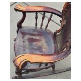 Antique STCKLEY Chair Company Carved Rocking Chair w/ Dragons or Gargoyles