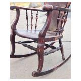 Antique STCKLEY Chair Company Carved Rocking Chair w/ Dragons or Gargoyles