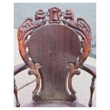 Antique STCKLEY Chair Company Carved Rocking Chair w/ Dragons or Gargoyles