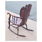 Antique STCKLEY Chair Company Carved Rocking Chair w/ Dragons or Gargoyles