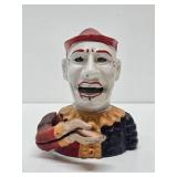 Vintage Style Cast Iron Jester Coin Bank