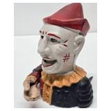 Vintage Style Cast Iron Jester Coin Bank