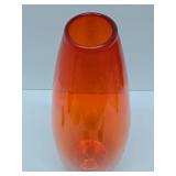 HUGE Blown Glass Orange Vase