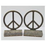 Vintage Peace Sign Bookend Set