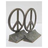 Vintage Peace Sign Bookend Set