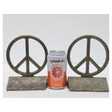 Vintage Peace Sign Bookend Set