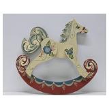 Hand Painted Wooden Horse Wall Hanging