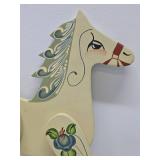 Hand Painted Wooden Horse Wall Hanging