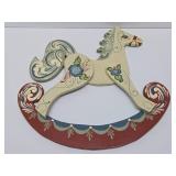 Hand Painted Wooden Horse Wall Hanging