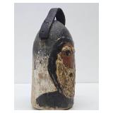 Signed Vintage Carved & Painted Folk Art Wooden Fisherman Buoy