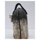 Signed Vintage Carved & Painted Folk Art Wooden Fisherman Buoy