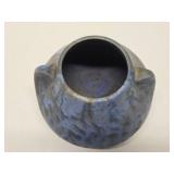 Antique Mottled Blue on Black Art Pottery Vase