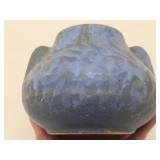 Antique Mottled Blue on Black Art Pottery Vase