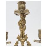 Ornate Antique Heavy Solid Brass Candle Stands