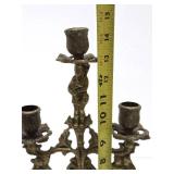 Ornate Antique Heavy Solid Brass Candle Stands