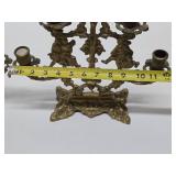 Ornate Antique Heavy Solid Brass Candle Stands