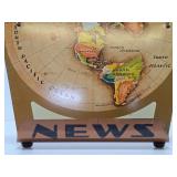 Very Cool Original 1953 Replogle "Flat" Earth Air Age Map Store Display Sign