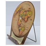 Very Cool Original 1953 Replogle "Flat" Earth Air Age Map Store Display Sign