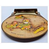 Very Cool Original 1953 Replogle "Flat" Earth Air Age Map Store Display Sign