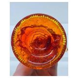 Mid Century Amberina Glass Turtle Ring Holder
