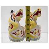 Signed Vintage Dragon Planters by R. Fujiwara - Hilton Hawaiian Village 1978