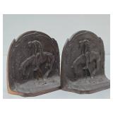 Antique Western Bookend Set - "The End of the Trail"
