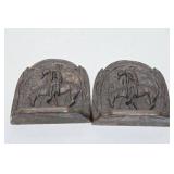 Antique Western Bookend Set - "The End of the Trail"