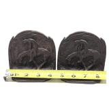 Antique Western Bookend Set - "The End of the Trail"
