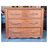 Antique Dovetailed 3-Drawer Dresser