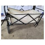 Foldable Utility Wagon with Canvas Bag - Black Frame, Large Wheels