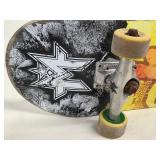 Skateboard Deck w/ 2 Trucks & 4 Wheels - Black Grip Tape, White Star Logo