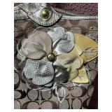 Coach Signature Tote Bag - Floral Appliqués on Brown Coated Canvas MV1073-F16276