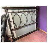 Bed Frame - Black Metal Circular Ring Headboard, Industrial Style