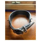 Leather Studded Dog Collar with Spikes - Black, 2in Wide, Adjustable