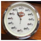 Harley-Davidson Motorcycle Clock - 12 in Chrome Bezel Wall Clock
