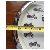 Harley-Davidson Motorcycle Clock - 12 in Chrome Bezel Wall Clock