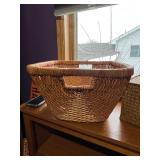 Natural Woven Rattan Storage Baskets - Set of 4: 1 Large Open & 3 Lidded