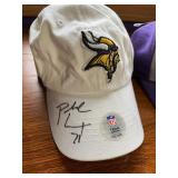 Minnesota Vikings Autographed Caps (Lot of 2) - New Era 39THIRTY Purple Patch & White Logo Hat