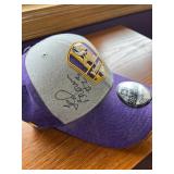 Minnesota Vikings Autographed Caps (Lot of 2) - New Era 39THIRTY Purple Patch & White Logo Hat