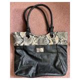 Nine West Tote Bag - Black Snake-Print, Tan Ostrich, Burgundy Leather