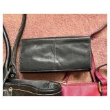 Leather Tote Bags - Black & Pink (Lot of 3)